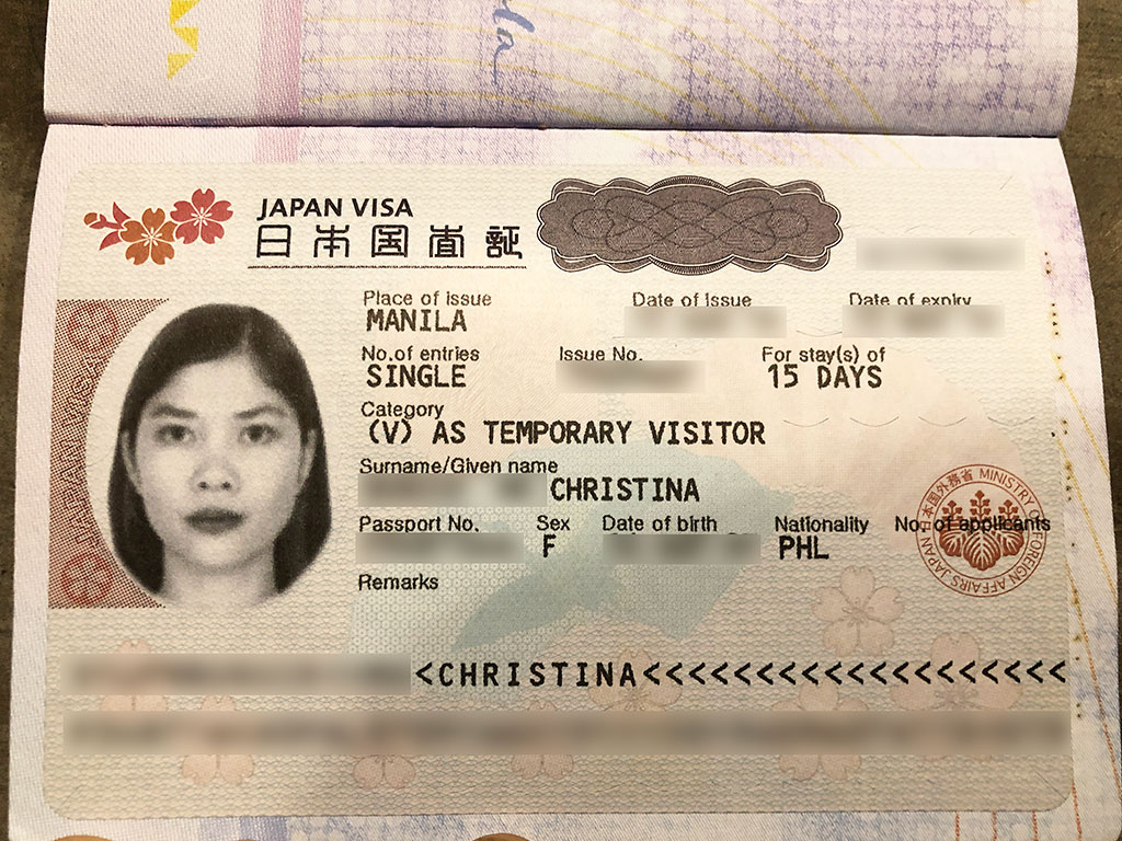Japanese visa and documents